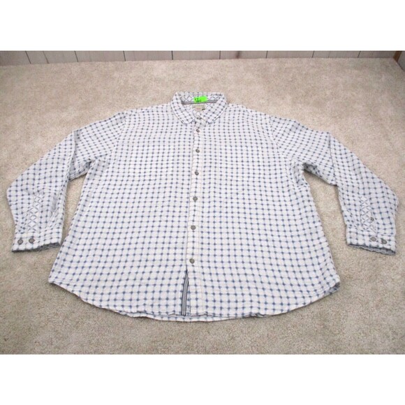 Carbon 2 Cobalt Other - Carbon 2 Cobalt Shirt Adult Extra Large XL White Blue Cotton Button Up Mens